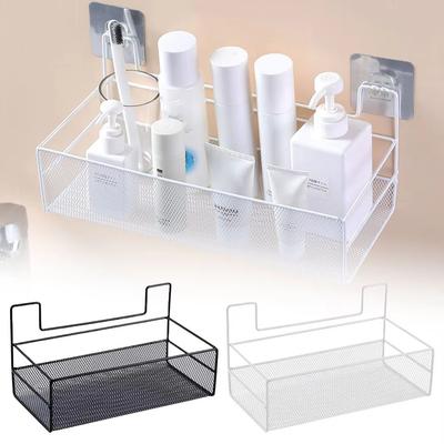 Free Punching Storage Basket Iron Art Bathroom Organizer New Shampoo Rack