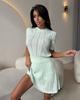 Summer New Round Neck Hollow Short Sleeve Loose T-Shirt Thin Solid Color Knit Skirt Set for Women