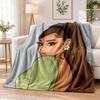 Ariana Grande Flanel Battaniye Yumuşak Sıcak Rahat Kanepe Yatak İç Mekan Ev Yatak Odası Kullanımı İçin