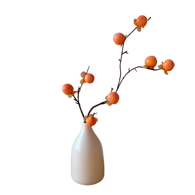 Artificial Red Persimmon Bouquet Ornament for Living Room Decor