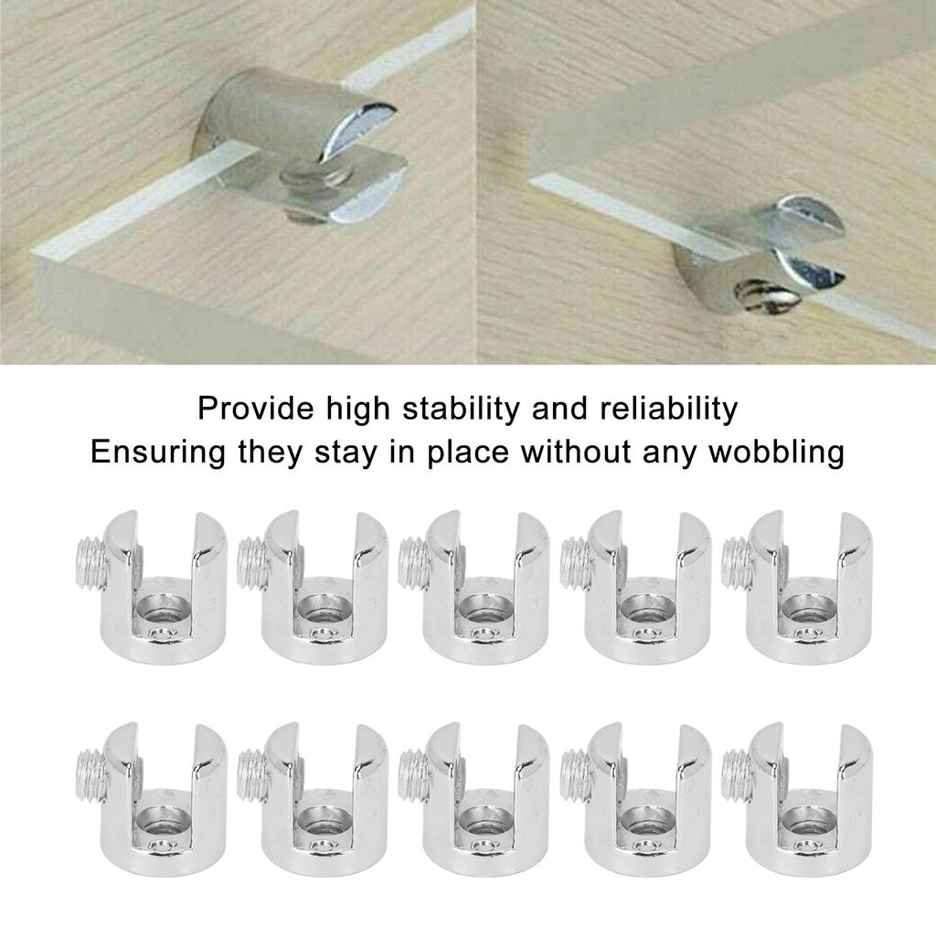 10pcs Glass Plate Fixing Clamp Zinc Alloy Board Fixing Clip for 6?8mm Glass Wooden Boards