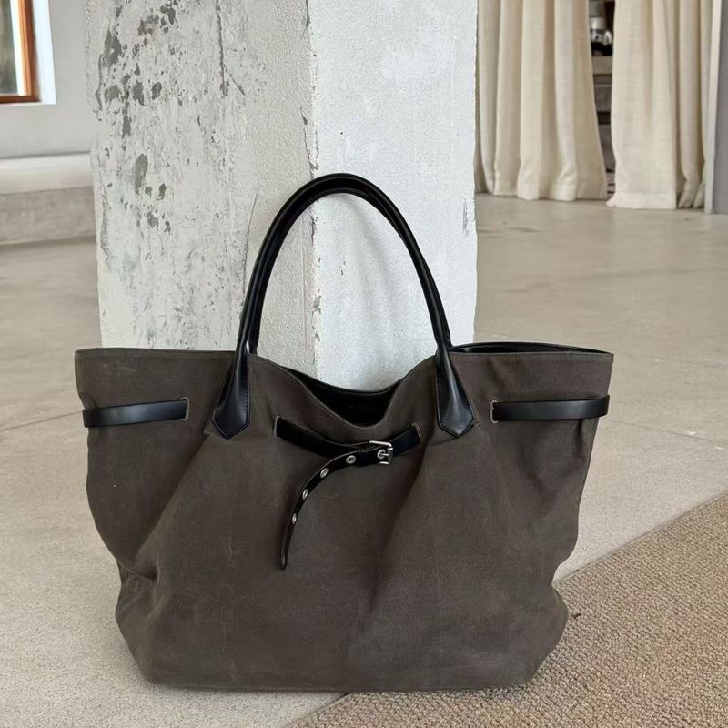 

2025 New High-Grade Women s Bag High Quality Tote Bag Large Capacity Bag Canvas Big Bag Niche but Shoulder Bag Gray Black