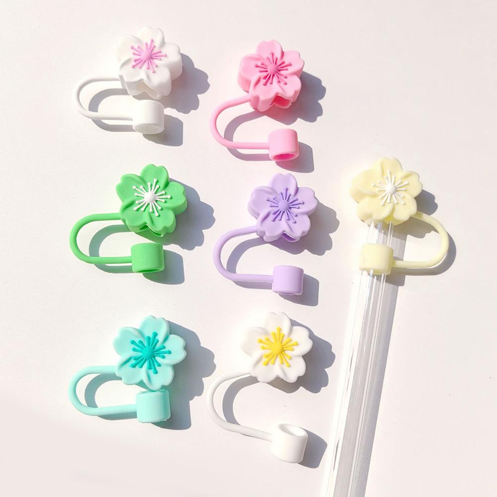 Flower Straw Cover Cap Dust-Proof 10mm Straw Topper Cup Accessories Straw Tips Lids for Stanley Cup Gifts for Kids Party Favors