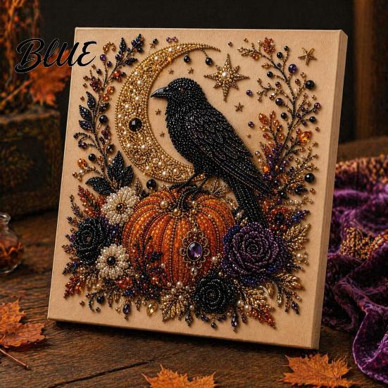Handmade Holiday Gift Ideas Halloween Faux Pearl Art DIY Kit Spooky Cute 3D Beads Painting Crafts Mosaic Crafts for Adults Gothic Ghost Pumpkin Cat