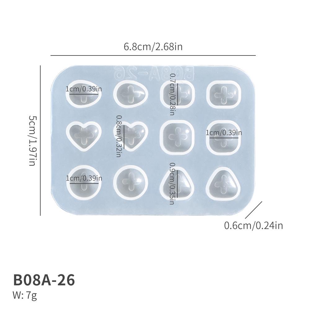 Heart and Round Gem Earring Dangle Silicone Mold Set for DIY Resin Crafting