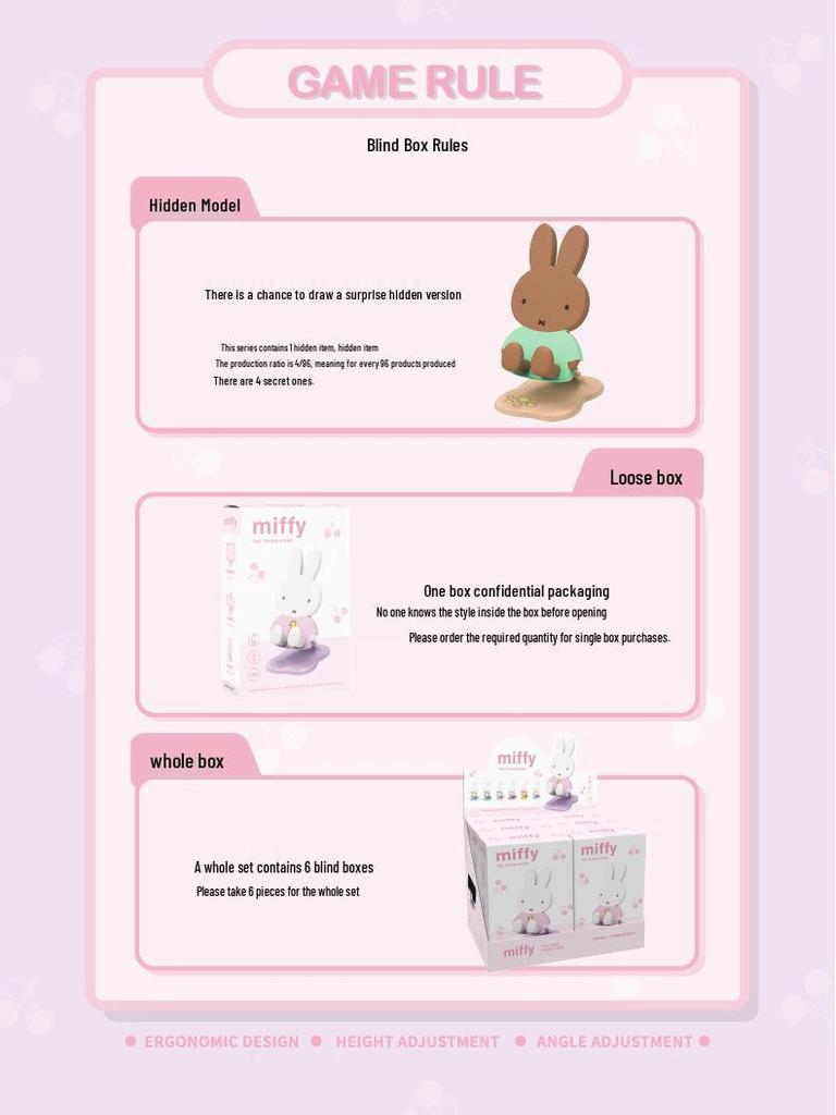 Miffy Rabbit Foldable Phone Stand Blind Box Figure - Cute Desktop Ornament