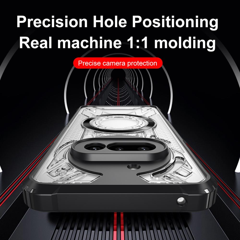 KEYSION Transparent Magnetic Case for Nothing Phone 3A Pro Silicone+PC Heavy Duty Shockproof Phone Cover for Nothing Phone 3A