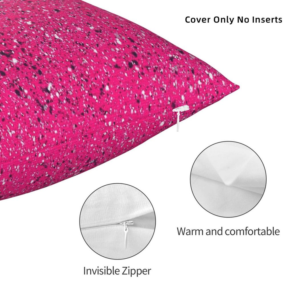 Pink Sparkles Splatter Square Pillowcase Polyester Linen Velvet Printed Zip Decorative Throw Pillow Case Car Cushion Cover 45X45