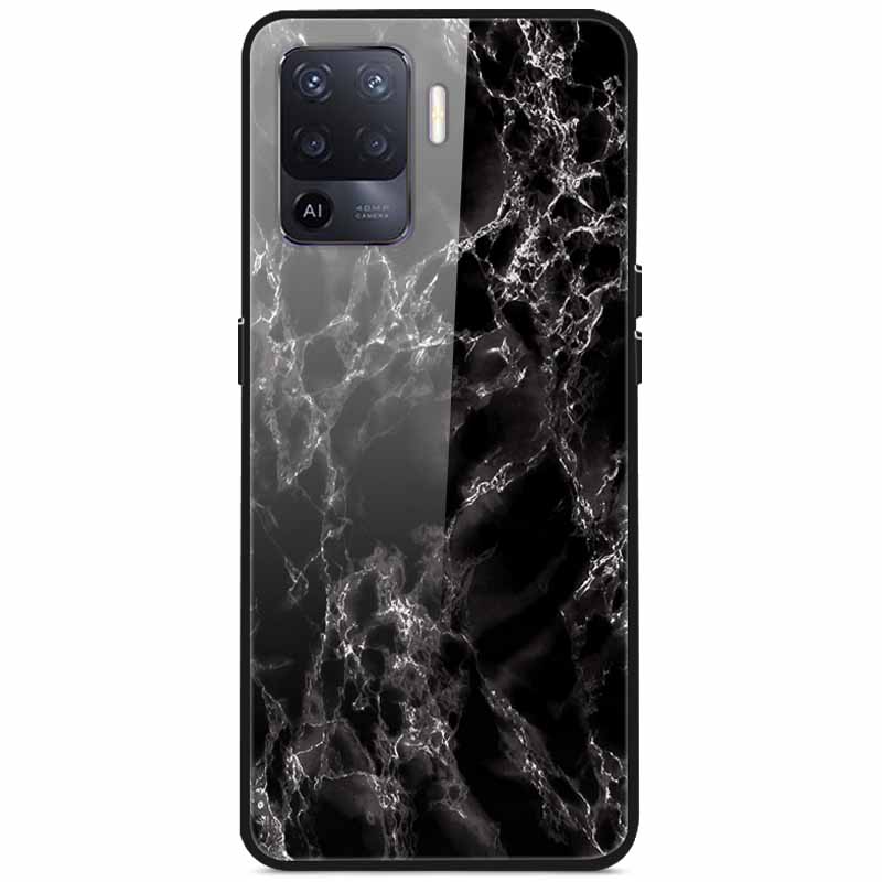 Tempered Glass Case For Oppo Reno5 Lite Hard Back Cover for Oppo Reno 5 Lite Luxury Painted Reno5Lite Funda 6.43'' Shockproof