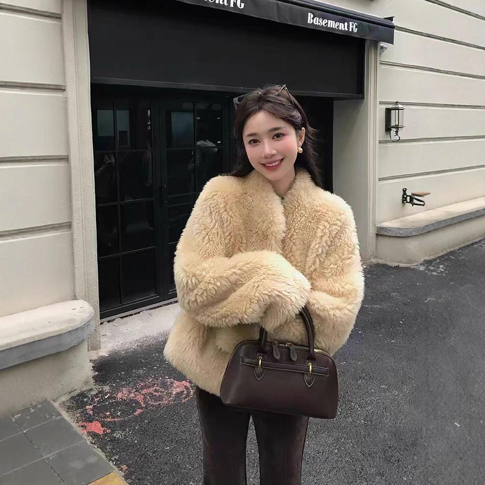 New Mao Mao jacket women's casual imitation fox fur V-neck versatile warm fur integrated