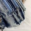 Damen Denim Rucksack Student Schultasche Multifunktionale Brusttasche