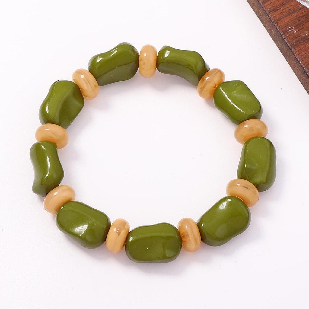Artistic retro casual versatile bracelet irregular geometric contrasting bead bracelet trendy travel women's bracelet
