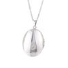 Retro Oval Clavicle Chain Locket Necklace with Engraved Pattern