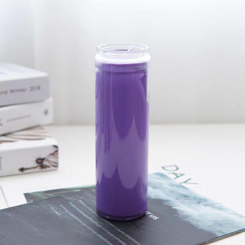 Seven Days Church Candle 7.5cm Diameter Glass Religious Paraffin Unscented Christmas Halloween Candle