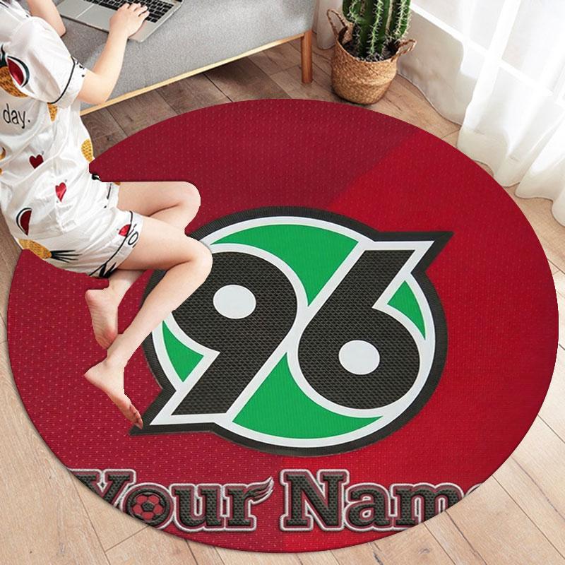 Hannover 96 Custom Name Round Area Rug,Carpet Rug for Living Room Bedroom Sofa Playroom Decor,Non-slip Floor Mat