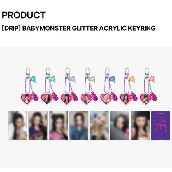 Porte-clés en acrylique pailleté BABYMONSTER DRIP