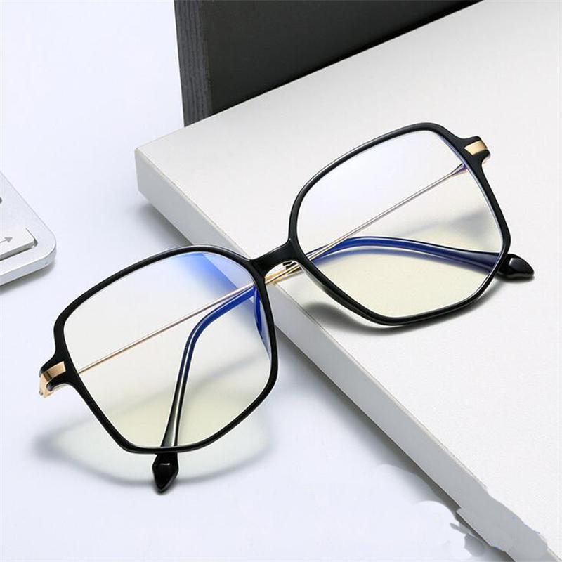 Oversized Polygon Myopia Glasses Women Transparent Green Frame Photochromic Diopter 0 To -6.0 Prescription