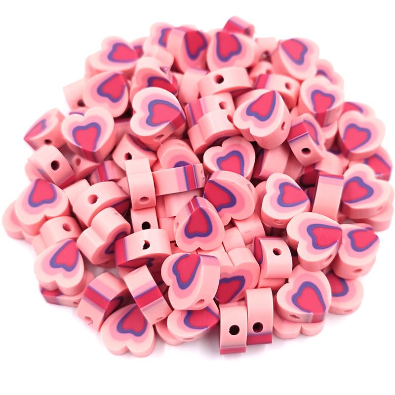 Lose Perlen, weiche Keramik, Herz-/Fünfeck-/Augenperlen, 10 Stück, Schmuckherstellung für Halsketten, Perlen zum Selbermachen, Perlenmaterial, Armbänder