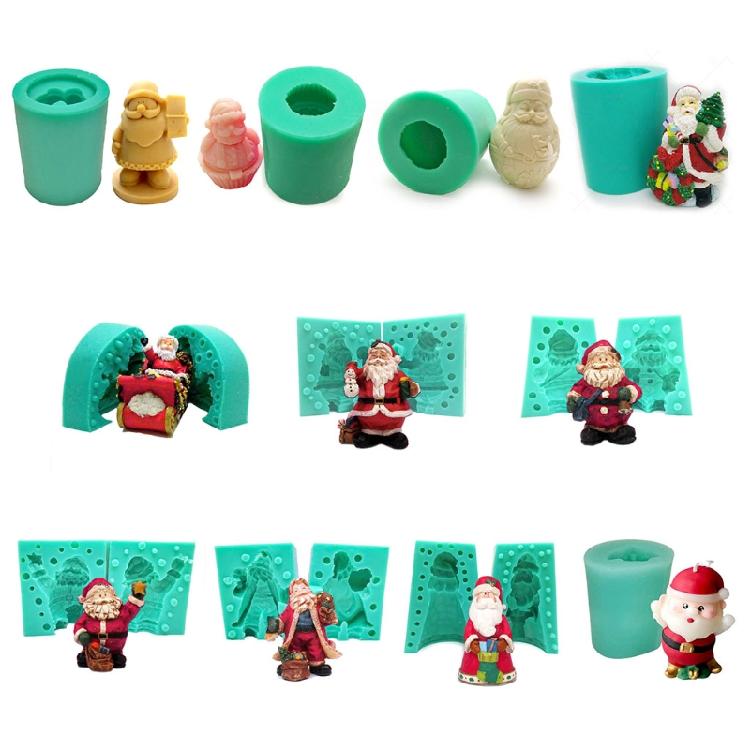 Silicone Cake Decorating Candle Mold Chocolate Candy Baking Molds for Xmas Party Home Decoration Handmade Gift Craft DIY