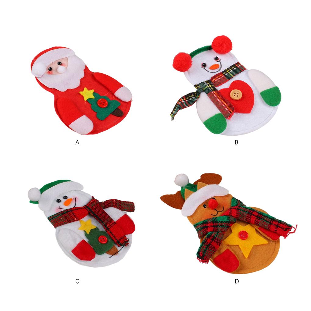 Cutlery Holder Fork Bag Holiday Supplies DIY Prop Multipurpose Tableware Decorations Red Santa Storage Container Christmas Decor