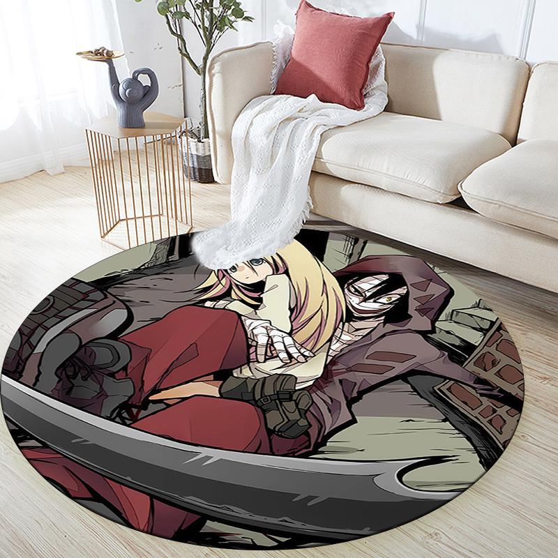 Angels of Death2 Round Area Rug,Carpet Rug for Living Room Bedroom Sofa Playroom Decor,Non-slip Floor Mat