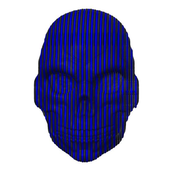 

3D-печатное украшение в виде черепа, гибкое украшение-череп, игрушка-антистресс в виде черепа для любителей киберпанка и готики чёрный/синий