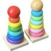 Rainbow Wooden Eight-Tone Xylophone & Tower Wiggle Worm Toy Set for Kids