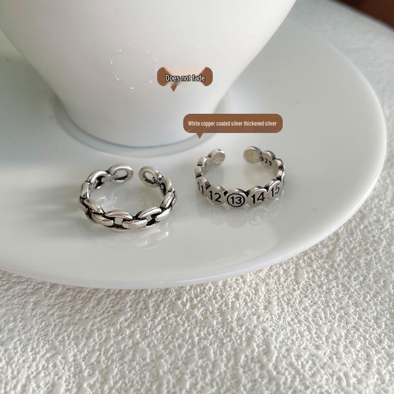 Lan Zhi 925 Silver Adjustable Women's Ring: Non-fading, Versatile, Simple Korean Dongdaemun Style.