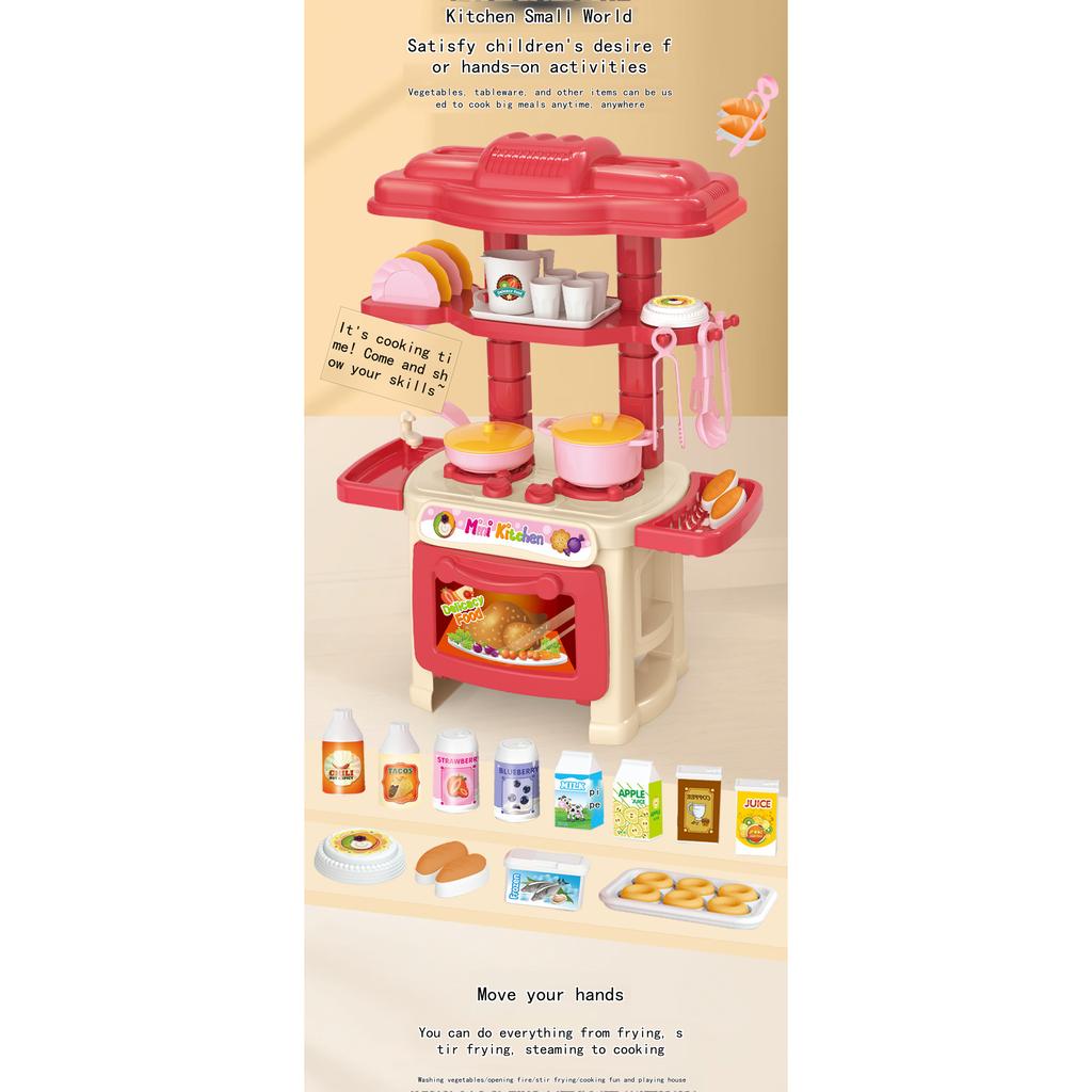 Kid's Play Kitchen Set Cooking Toy for Boys and Girls