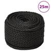153021 vidaXL Work Rope Black 14 Mm 25 M Polypropylene