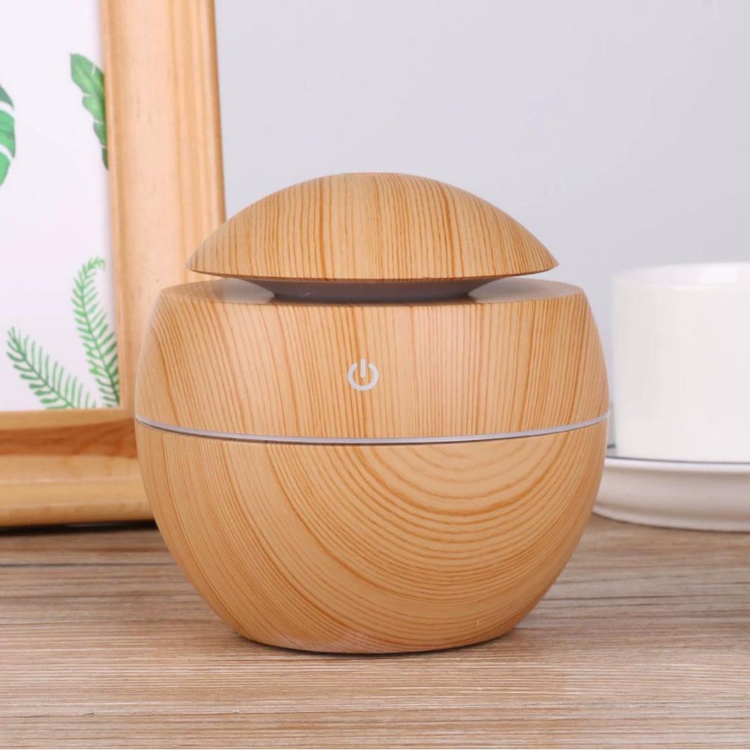 

Wood Grain round Spray Mushroom Humidifier Silent USB Car Home Air Aromatherapy Machine Humidifier CHINA темного кольору хакі