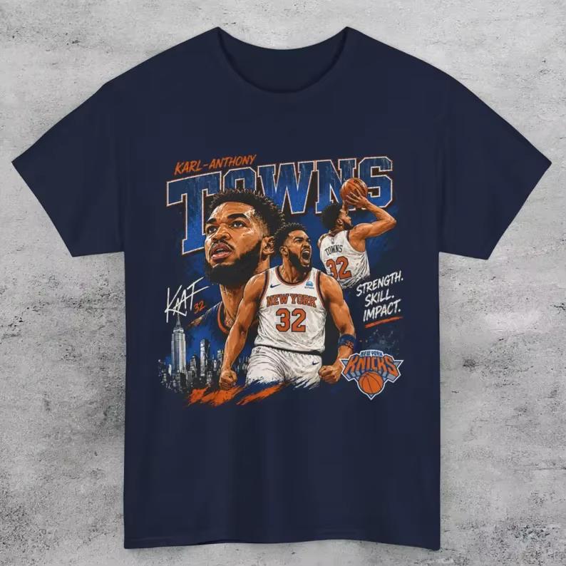 2026 Summer Karl-Anthony Towns New York Edition Print Unisex Y2K Popular Casual Women And Men T-shirt