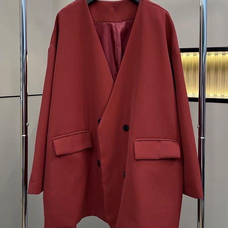

European Spring 2025 Casual Designer Long Sleeve Solid Color Suit M 100-115 jin