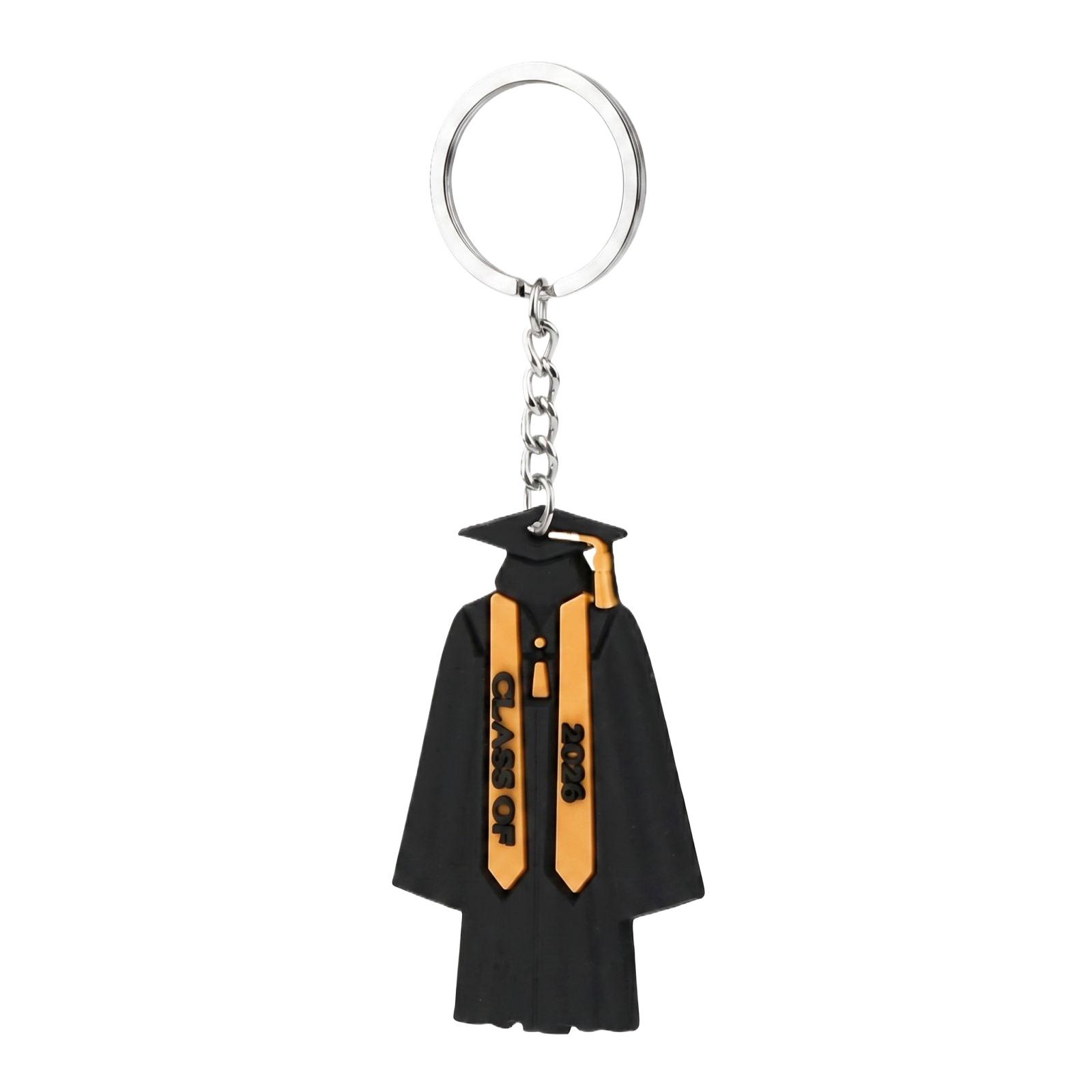 

Graduation Gown and Cap Keychain Class of 2023 Design Rubber Material Lightweight Key Ring for Students Teachers Souvenir Gift One Size чёрный