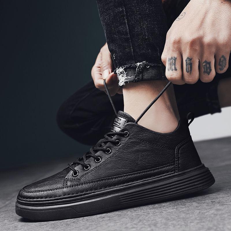 Fashion 2025 New Men's Shoes Lightweight PU Leather Casual Shoes Lace Up Walking Flats Fashion Leather Sneakers for Men Zapatos Casuales
