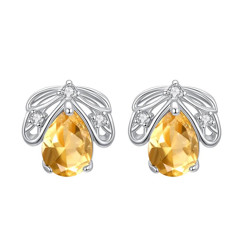 Natural crystal stone firefly pendant whole body s925 sterling silver necklace women's high-end ice flower cut colorful treasure pendant daily gift