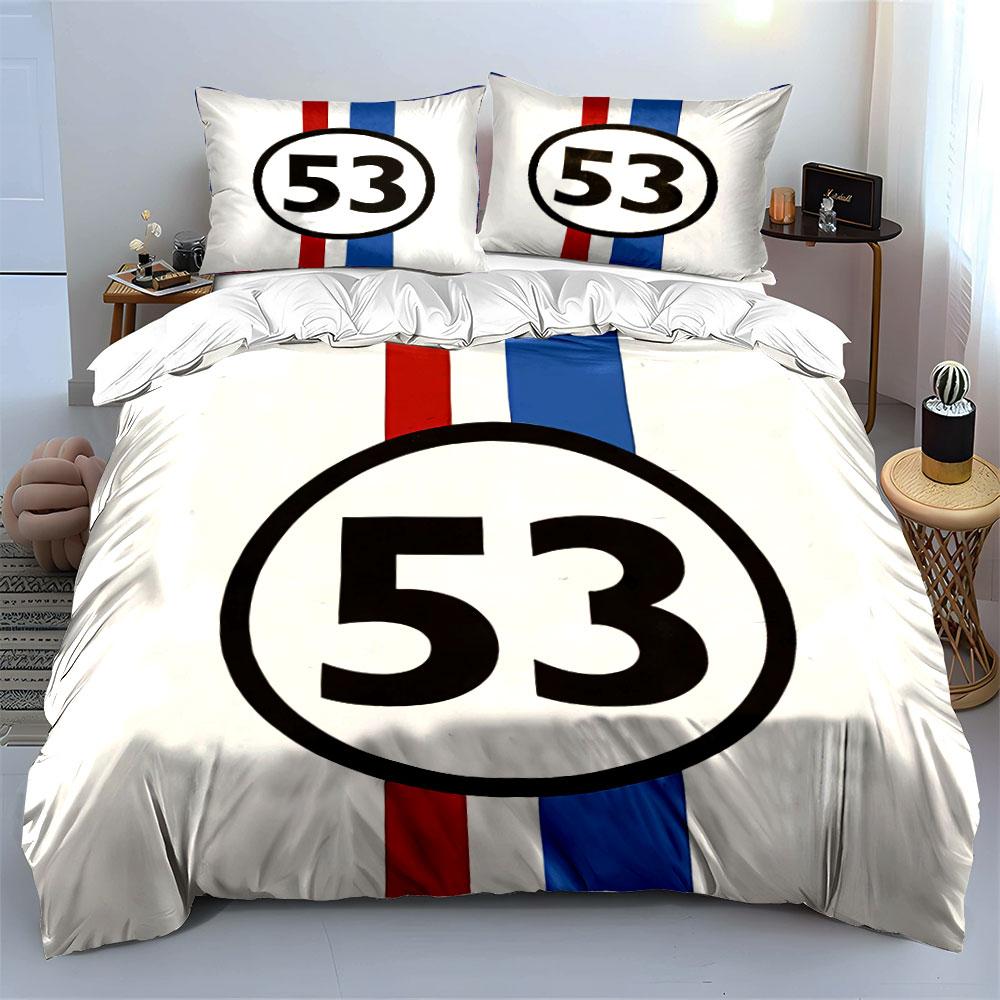 Number 53 Striped Design Bedding Duvet Cover Set Duvet Cover Pillowcases (1*Duvet Cover 2*Pillowcases, without duvet insert)