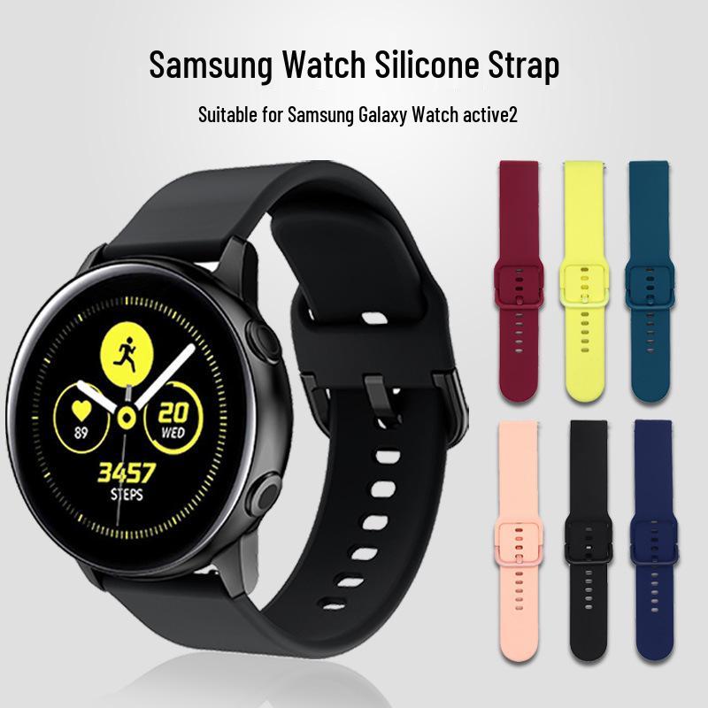 

Спортивный силиконовый ремешок для Galaxy Watch Active 2 20mm полуночно-синий