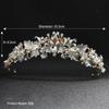 Luxuriöse Strass-Braut-Tiaras und Kronen, Königin-Krone, Perlen-Blume, großer ovaler Diamant-Haarreifen, Hochzeit, Braut-Krone