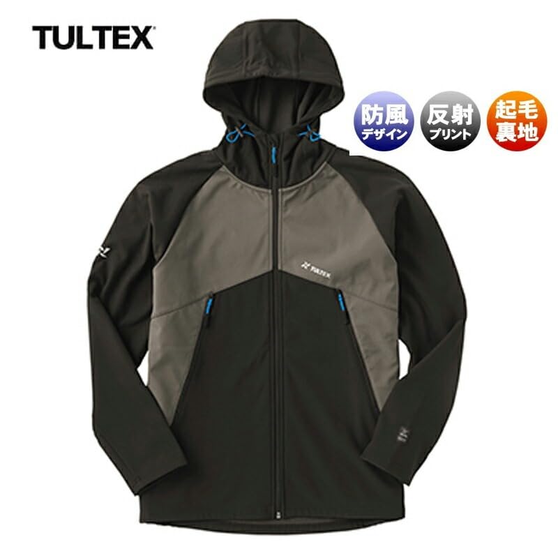 TULTEX Windbreaker Mountain Parka Jacket Windproof Cold Protection Fleece Outdoor Walking Running x [EVERSOUL] Men's (Beige Black, 3L)