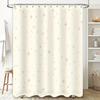 Elegant White Shower Curtain With Gold Stars Design Home Decoration Bathroom Decorations Waterproof Fabric For Bath Tub Shower E