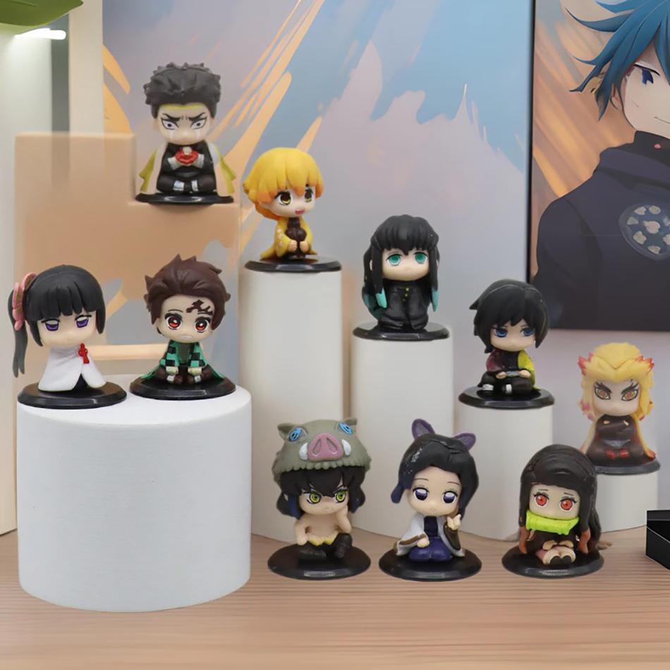 5 Style/Set Sitting Q Version Demon Slayer Ghost Doll Tanjiro Nidouzi Inosuke Zenizu Figure Action Model Movie Figure Toys Dolls Premium Quality