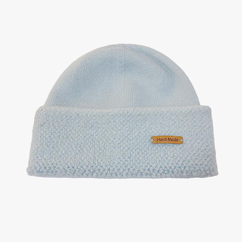 Autumn and winter knitted hats versatile solid color wool hats plus wool blended wool hats big head circumference hats show small face