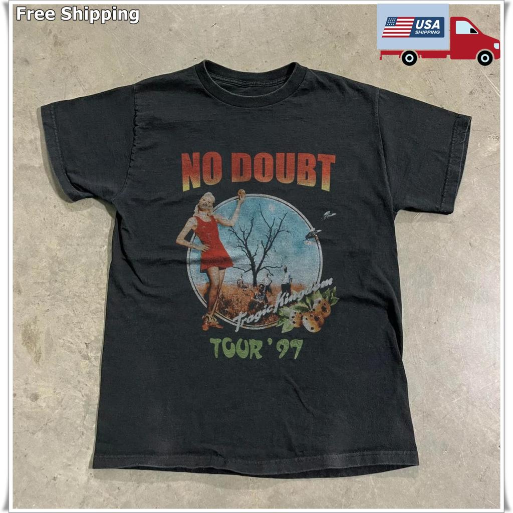 No Doubt Tragic Kingdom 1997 Tour Tričko, Unisex Černé Tričko, Velikost S-