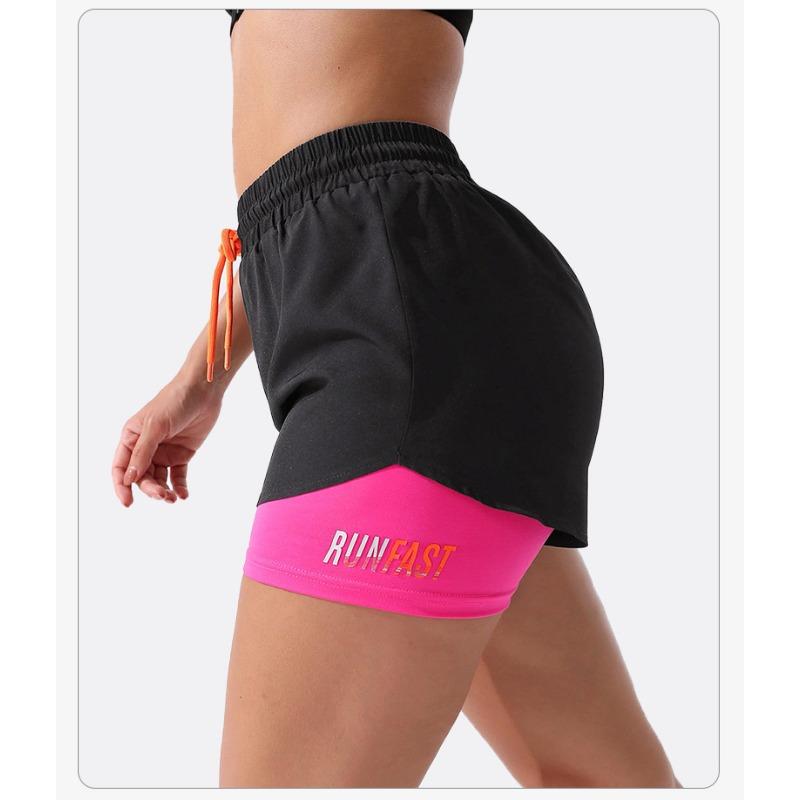 Pantaloni Scurți Sport Femei Vară Hot Pants Alergare Nocturnă Anti-alunecare Pantaloni Yoga Casual Uscare Rapidă Respirabil Fals Două Perechi de Pantaloni Fitness