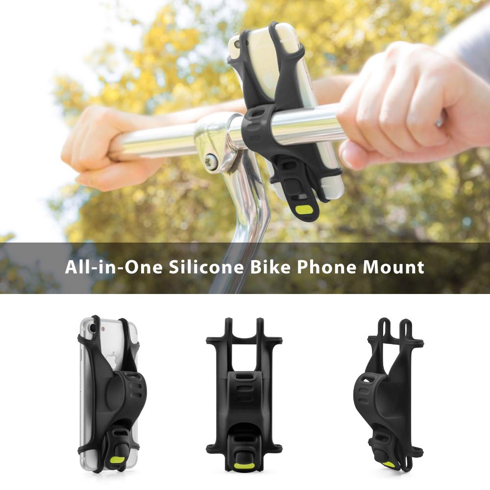 Bone Bike Tie X Bicycle Phone Easy to Attach and Compatible with Inch Sony Samsung iF Design Award Winning Holder, Ultra-Lightweight, All-Silicone