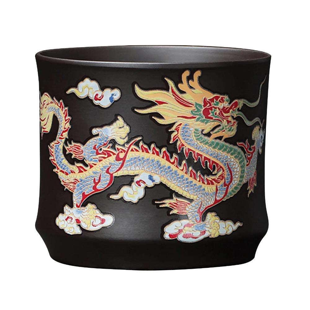 Hand-made Dragons Phoenixs Color-changing Purple Clay Teapot Anti-Scald Handle Tea Brewer Father's Day Gift Coffee Tea Tableware