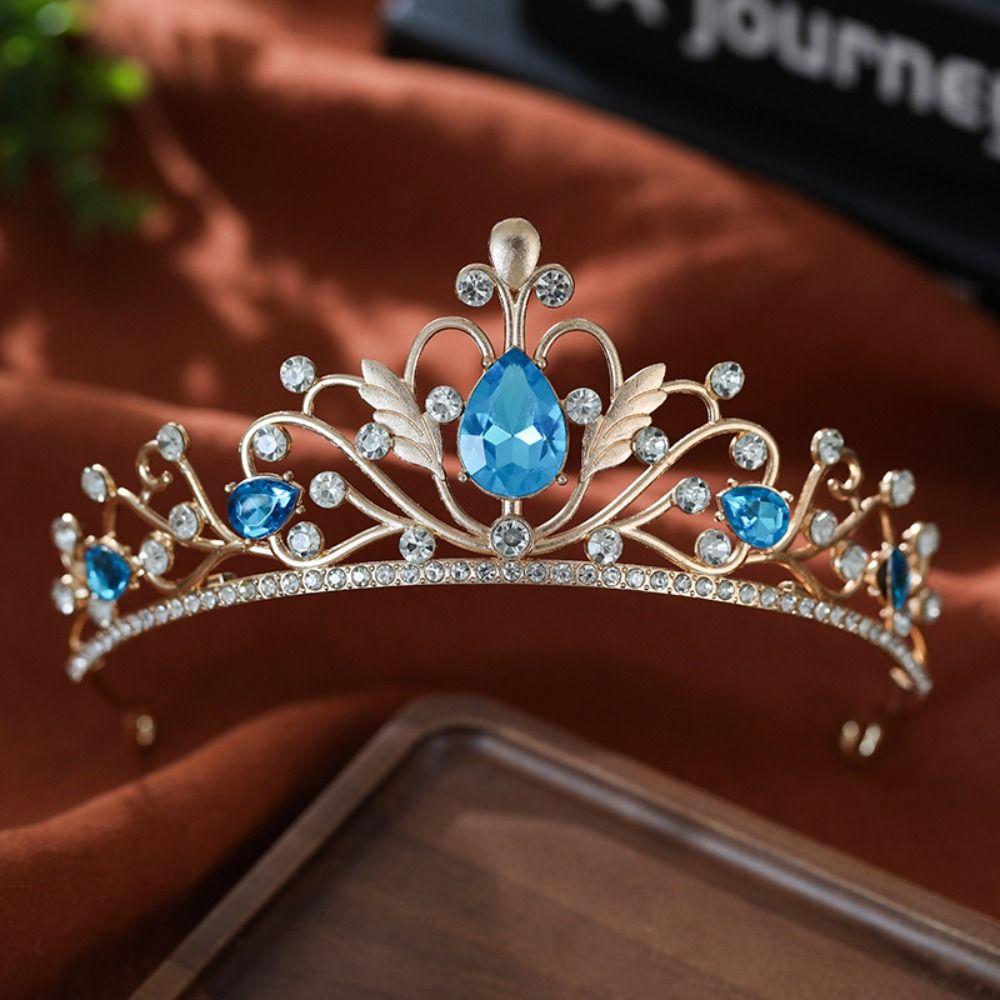 Luxury Baroque Pageant Crown Rhinestone Queen Princess Tiara Beautiful Bridal Crown  Birthday