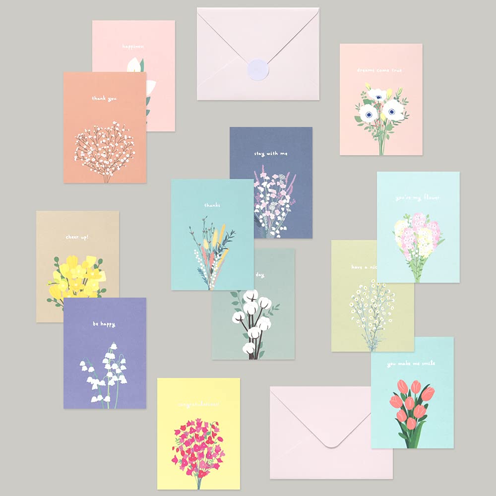Monolike mini Flower for you Mini cards 36 36 stickers Day-by-day card, ver.2 - envelopes,