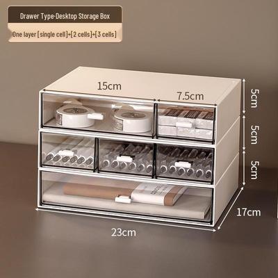 Acrylic Desktop Organizer Box with Drawers for Stationery